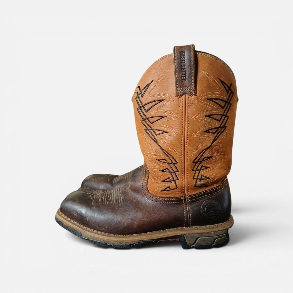Irish Setter Marshall 11-inch Waterproof Leather Soft Toe Pull-On Boots Sz 10D